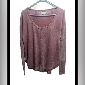 Lucky Brand Women's Dusty Rose Waffle Knit Shirt